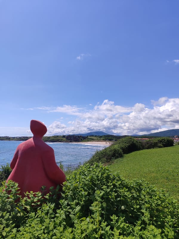 Red hooded sculpture spotted on Bulgarian Black Sea cliff