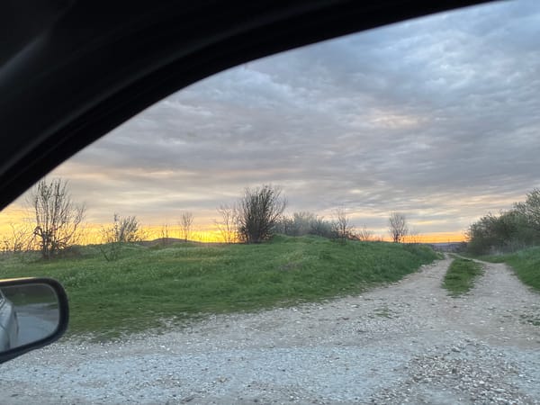 Early morning drive through rural Bulgarian countryside documented