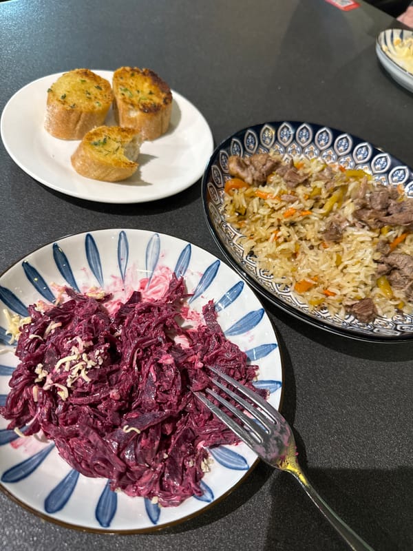 Morning restaurant visit documented in Almaty, Kazakhstan