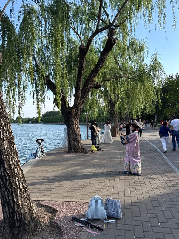 Morning activities at Beijing's Beihai Park captured by witnesses