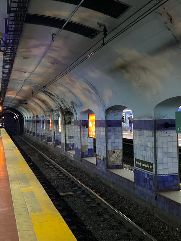 Metro station interior documented in Buenos Aires