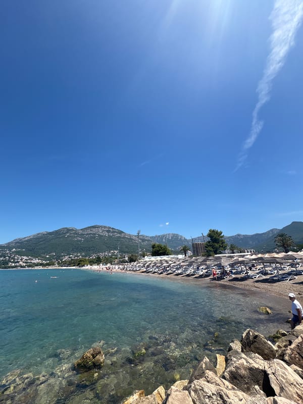 Cruise ship morning off the Bar, Montenegro coastline