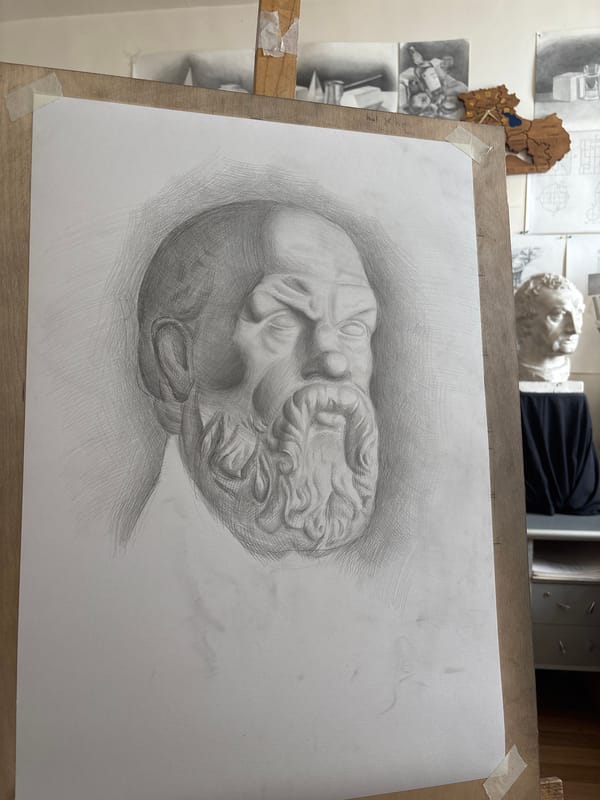 Art student documents drawing sessions in Yerevan studios
