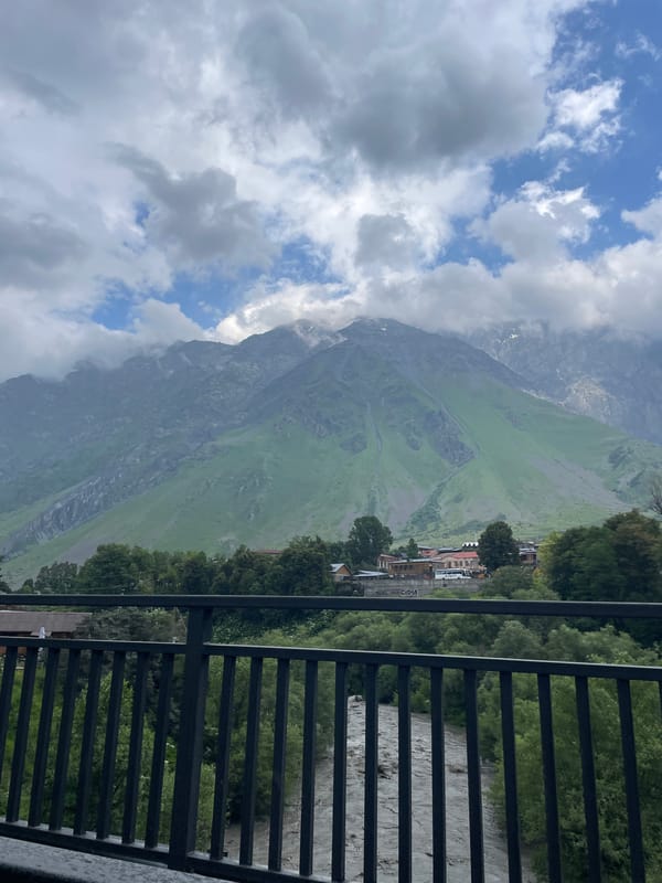Morning scenes around rainy Stepantsminda, Georgia