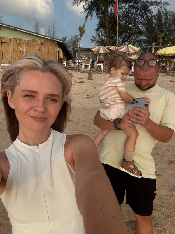 Family beach afternoon at Bang Tao, Phuket, with kites and sunsets
