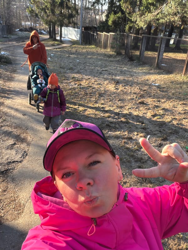 Young Person Crosses Bridge in Chaikovsky, Russia Early Morning