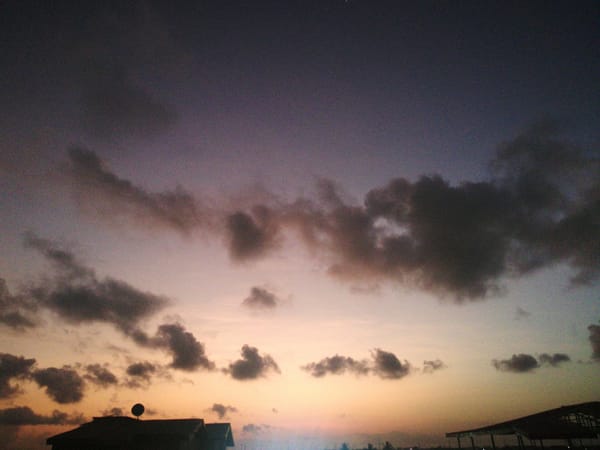Twilight sky documented over Lagos residential area
