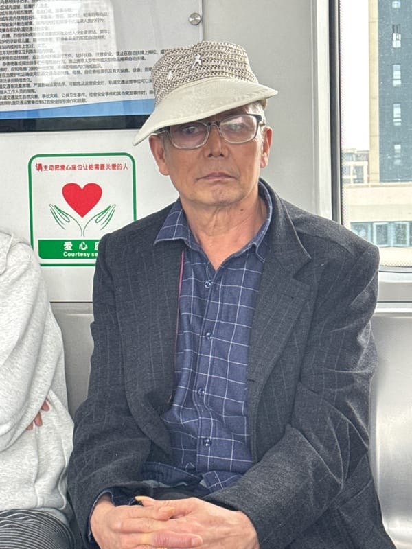 Elderly passenger spotted on morning train in Shuangfu, China