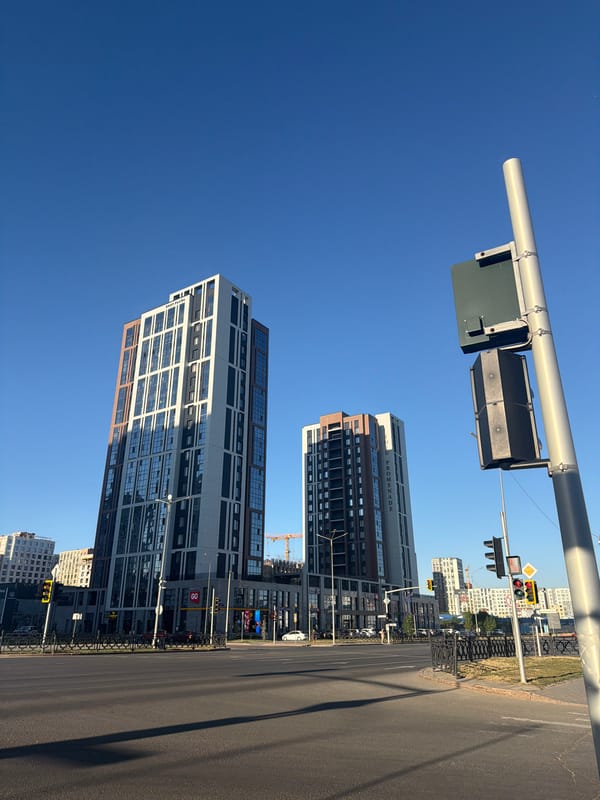 Astana construction boom, cranes and new residential blocks rising