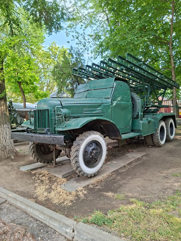 Soviet military hardware on outdoor display near central Chișinău