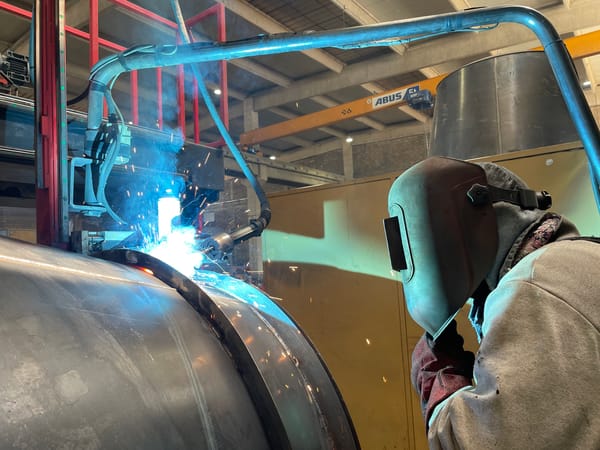 Industrial welding work documented at Montenegro workshop