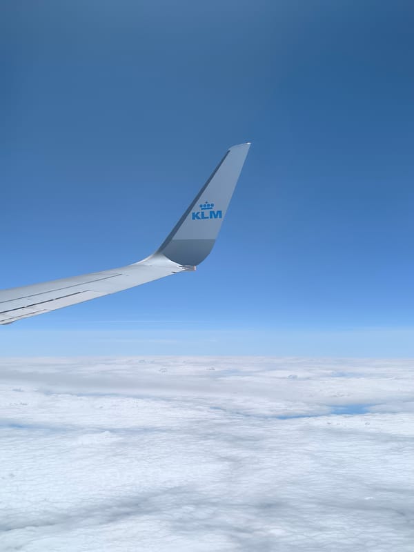 KLM passenger documents flight over Austrian countryside near Vienna