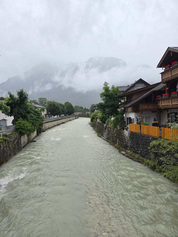 Rainy day life documented in Garmisch-Partenkirchen, Germany