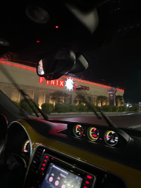 Night driving through Kulata, Bulgaria with active wipers