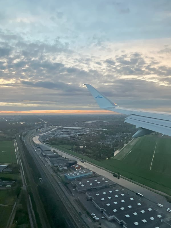 KLM passenger captures aerial views of Netherlands coastline