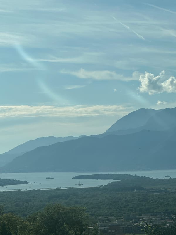Clear skies and contrails observed over Pelinovo, Montenegro