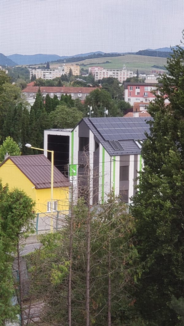 Prešov neighborhood captured from multiple angles, hillside backdrop