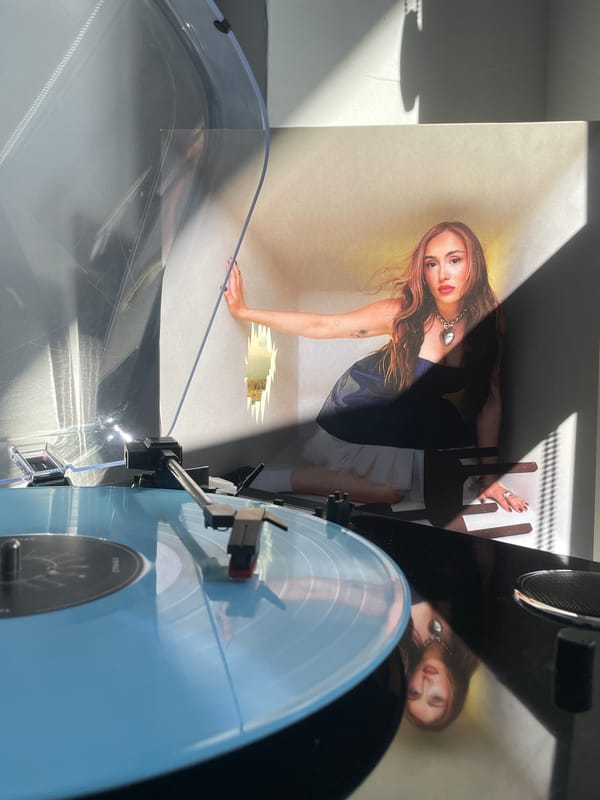 Morning vinyl listening session features Olivia Rodrigo's blue 'Guts' record
