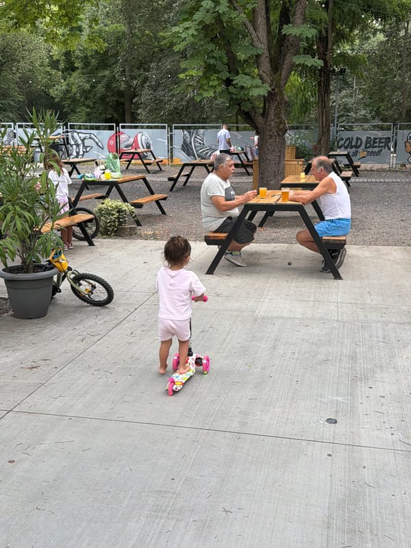 Casual afternoon at a craft beer park in Burgas
