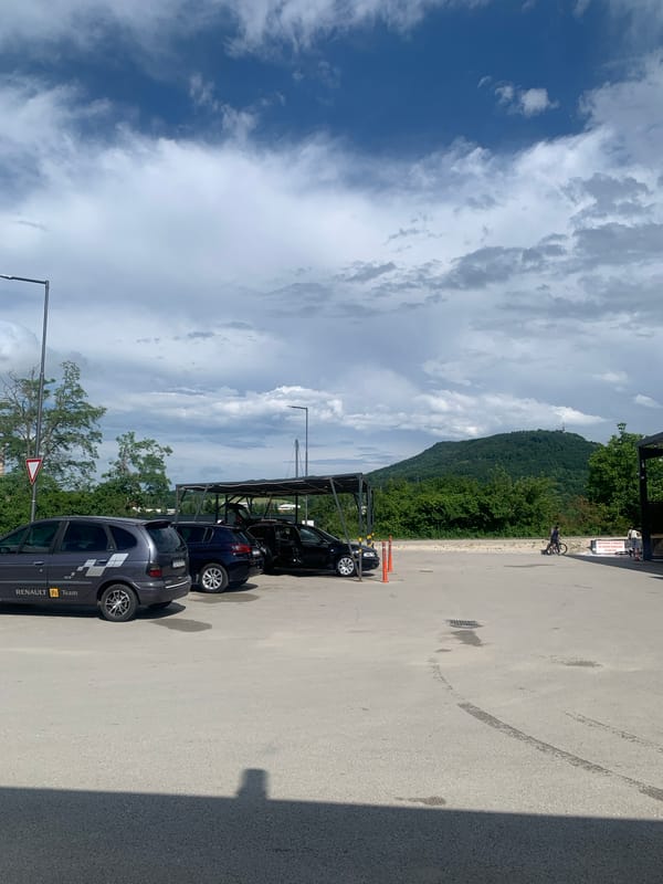Daytime parking area photographed in Gabrovo, Bulgaria