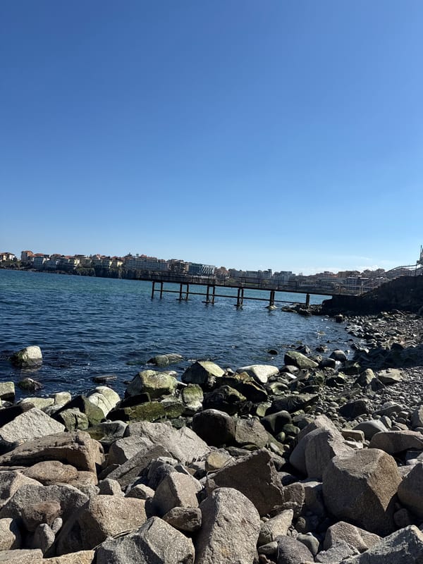 Clear skies over Sozopol's Black Sea coastline captured