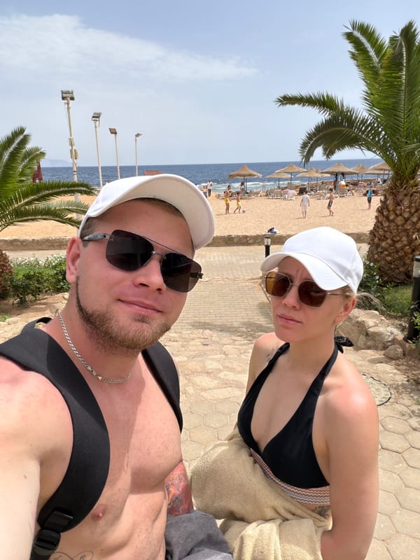 Tourists relax at Sharm El Sheikh beach