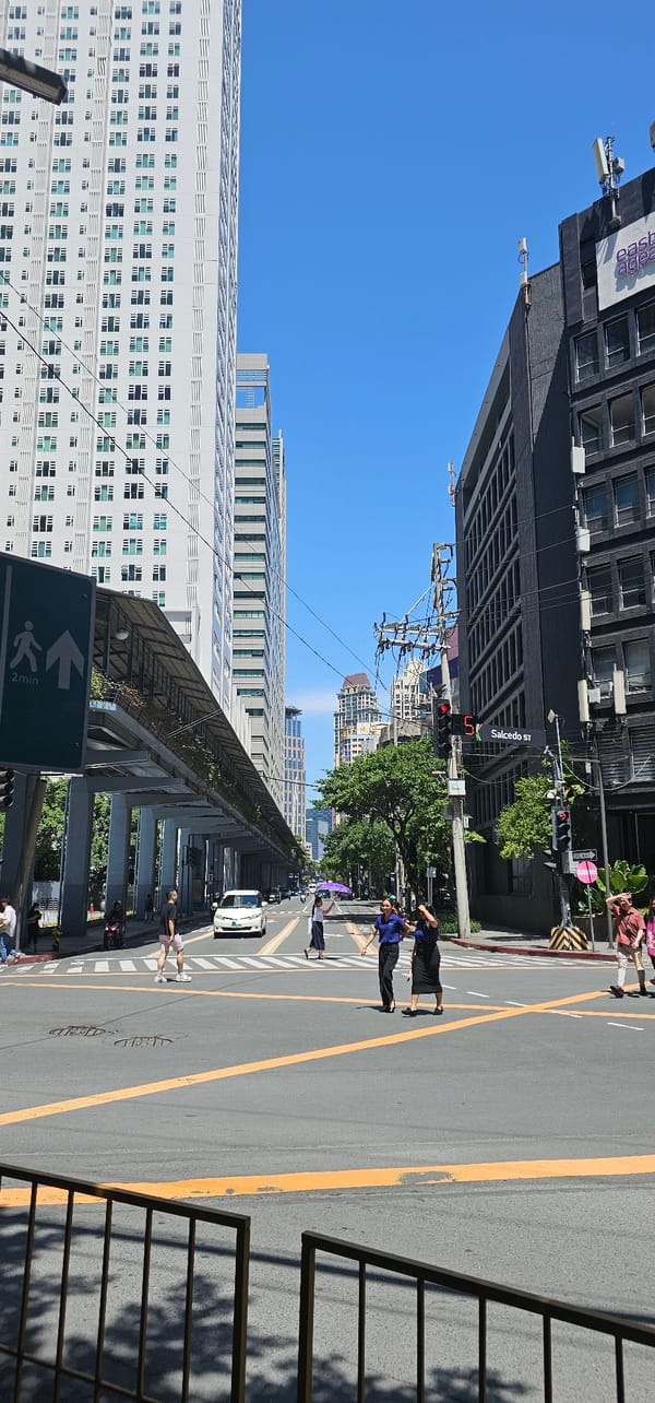 Midmorning traffic at a Makati City intersection