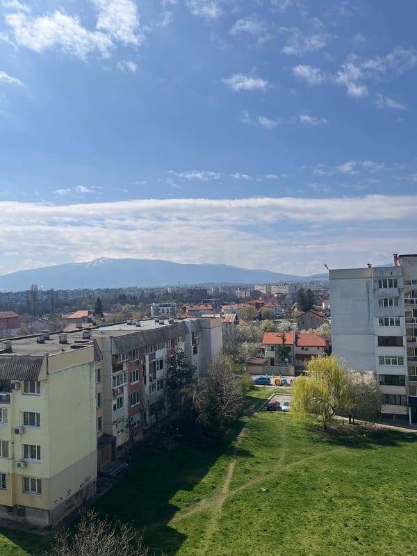 Spring morning scenes documented across Sofia residential areas