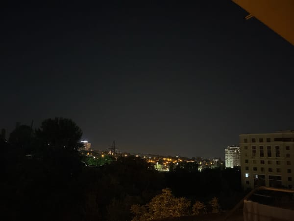 Chișinău at night, framed from above