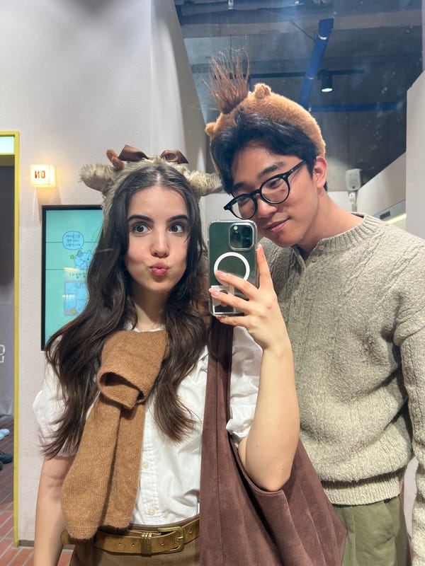 Costumed couple takes selfie in Daegu