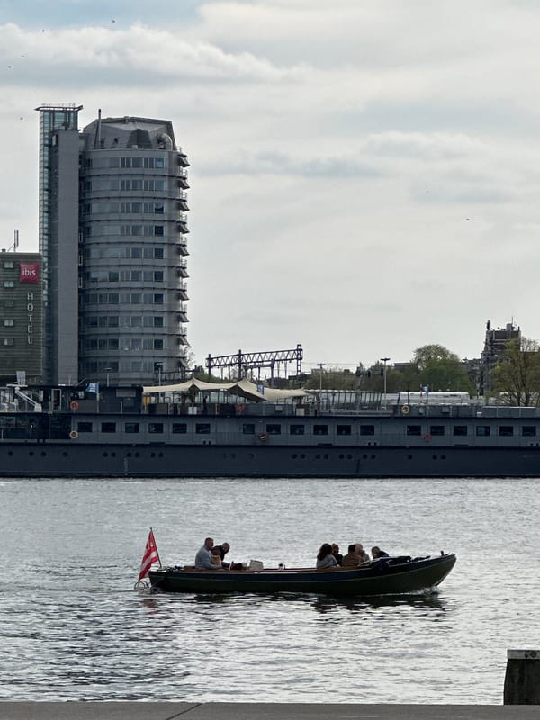 Routine waterfront activities observed in Amsterdam canal district