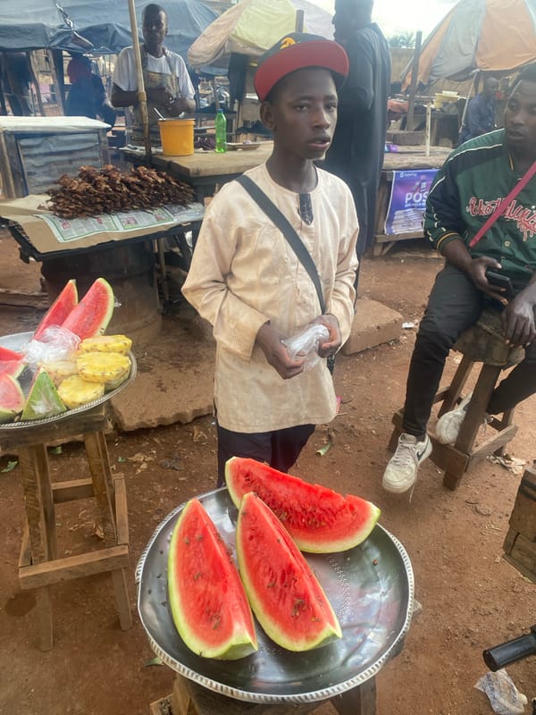 Street market activity in Gura Top, Nigeria