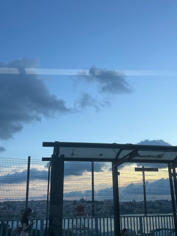 Sunset scenes documented across Beyoğlu district during golden hour
