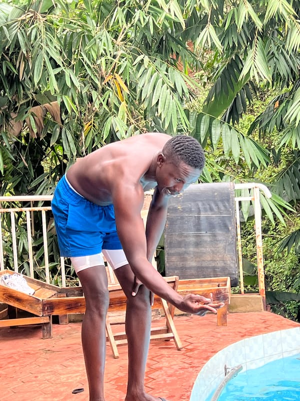 Poolside leisure activities documented in Nyeri, Kenya