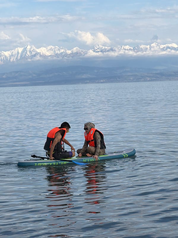Paddleboarding and lakeside hanging at a mountain retreat