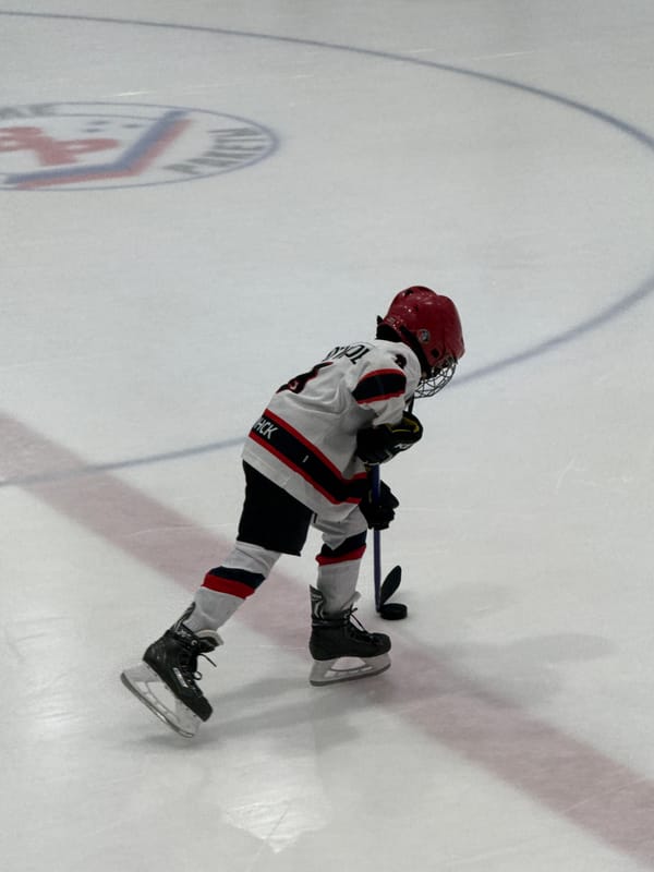 Youth hockey on the ice in Votkinsk, Russia