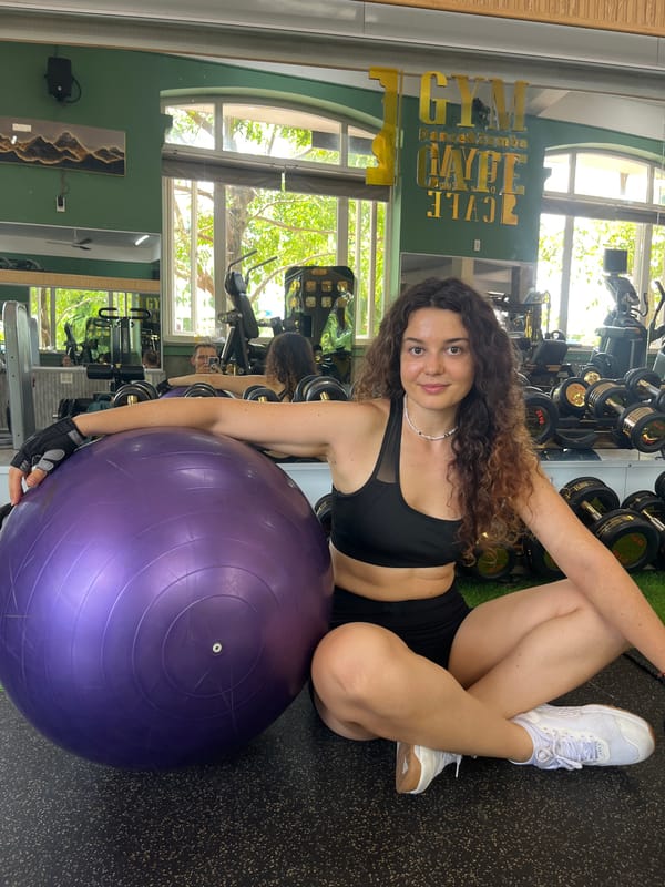 Workout session at a gym-café in Phan Thiết, Vietnam