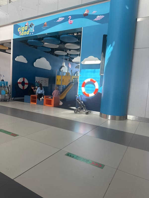 Moving through Istanbul Airport's terminal toward the B gates