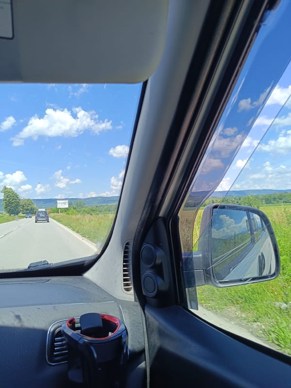 Road trip documented through rural Bulgarian countryside near Sevlievo