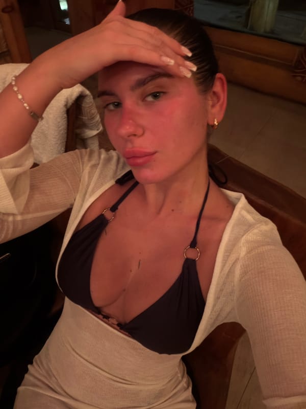Woman visits rustic spa facility in Drokino, Russia