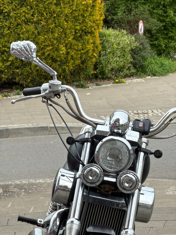 Motorcycles and locomotive display spotted in Luxembourg city