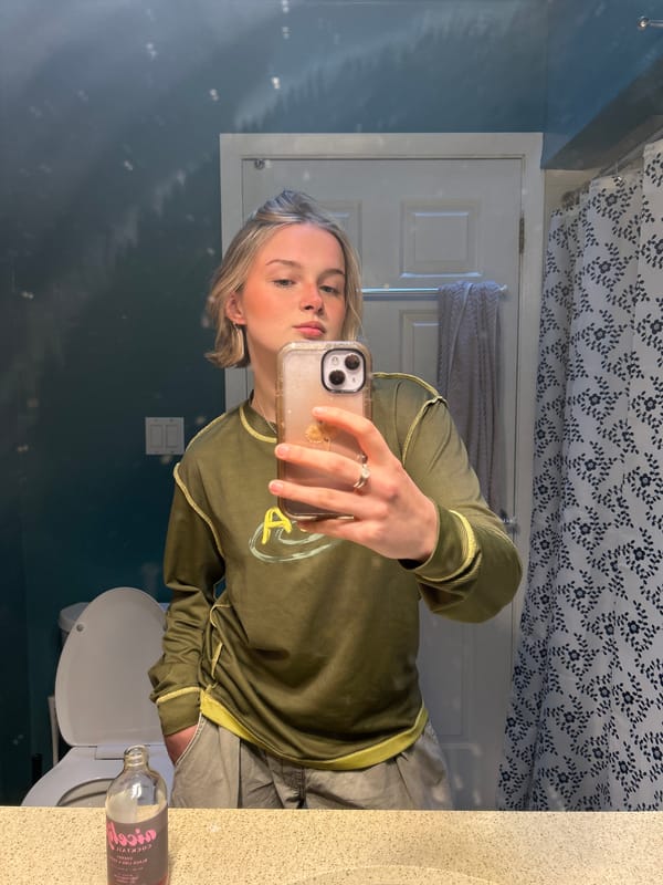 Person takes bathroom selfie in Vancouver