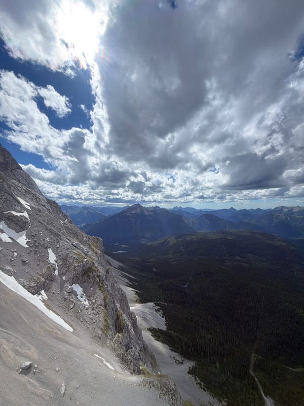 Alpine landscape views from Grainau under dramatic cloudy skies