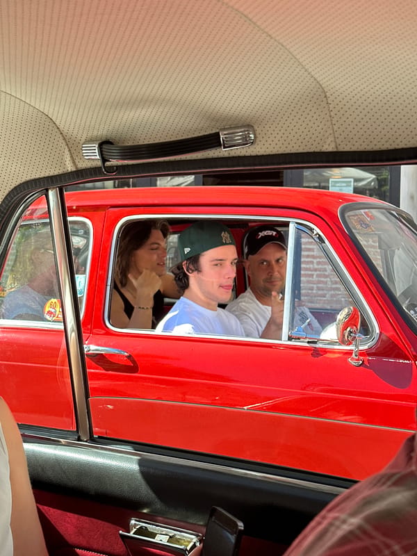 Vintage car tour documented through Madrid streets Thursday morning
