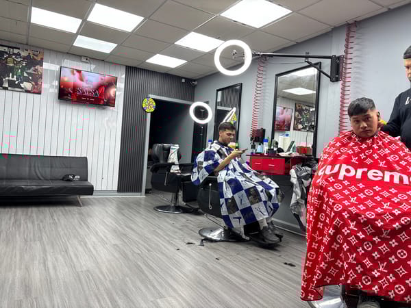 Late-night barbershop service observed in Osorno, Chile