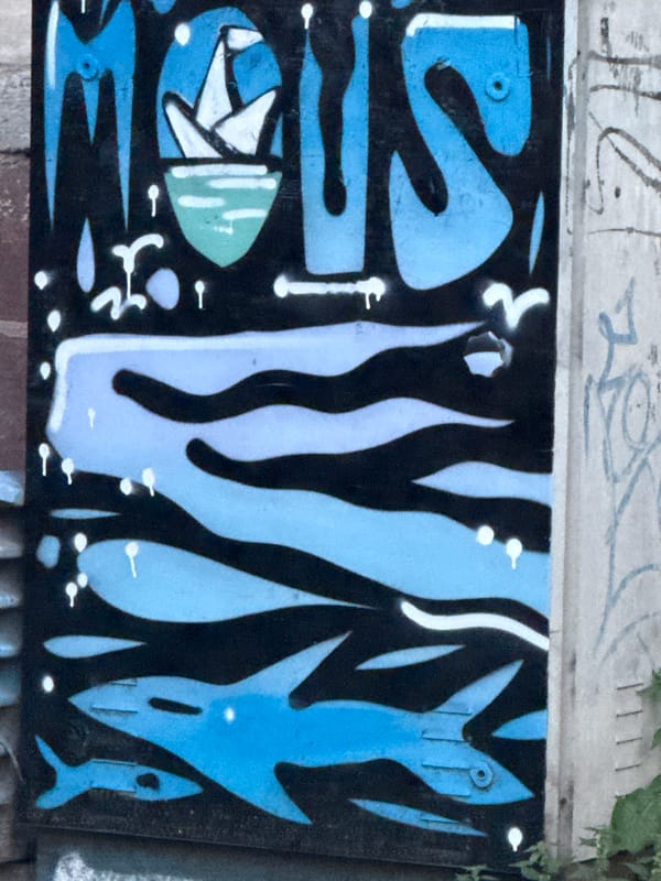 Urban street art and everyday moments documented during afternoon