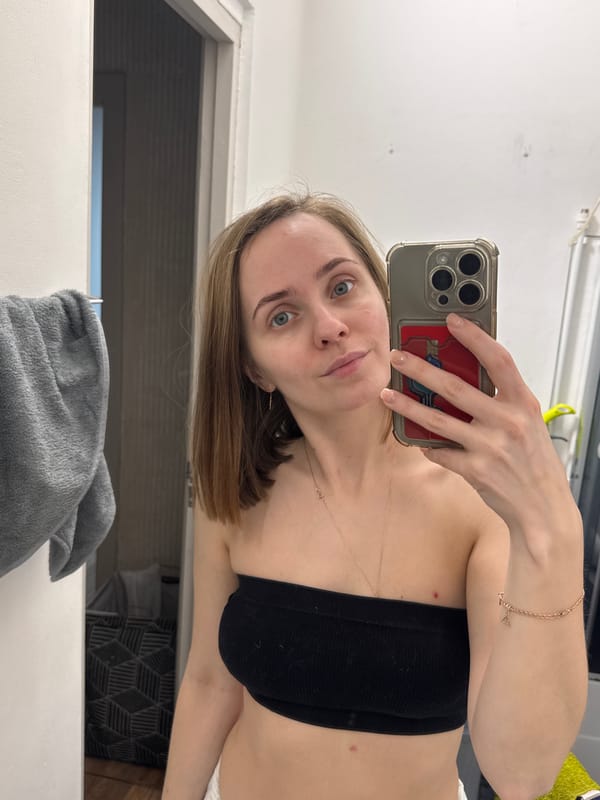 Woman takes bathroom selfie in Perm, Russia