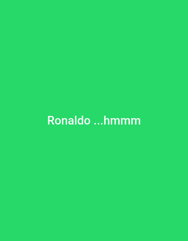 Minimal green graphic poses a question about Ronaldo