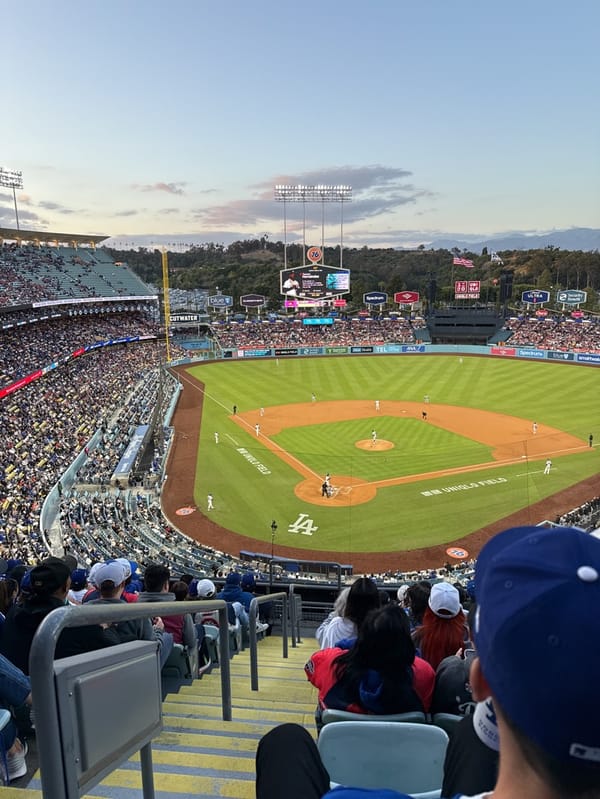 Evening baseball game draws packed crowd at Dodger Stadium