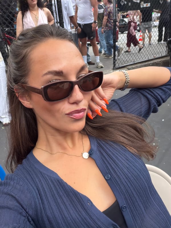 Evening scenes captured: woman in sunglasses, West 4th basketball